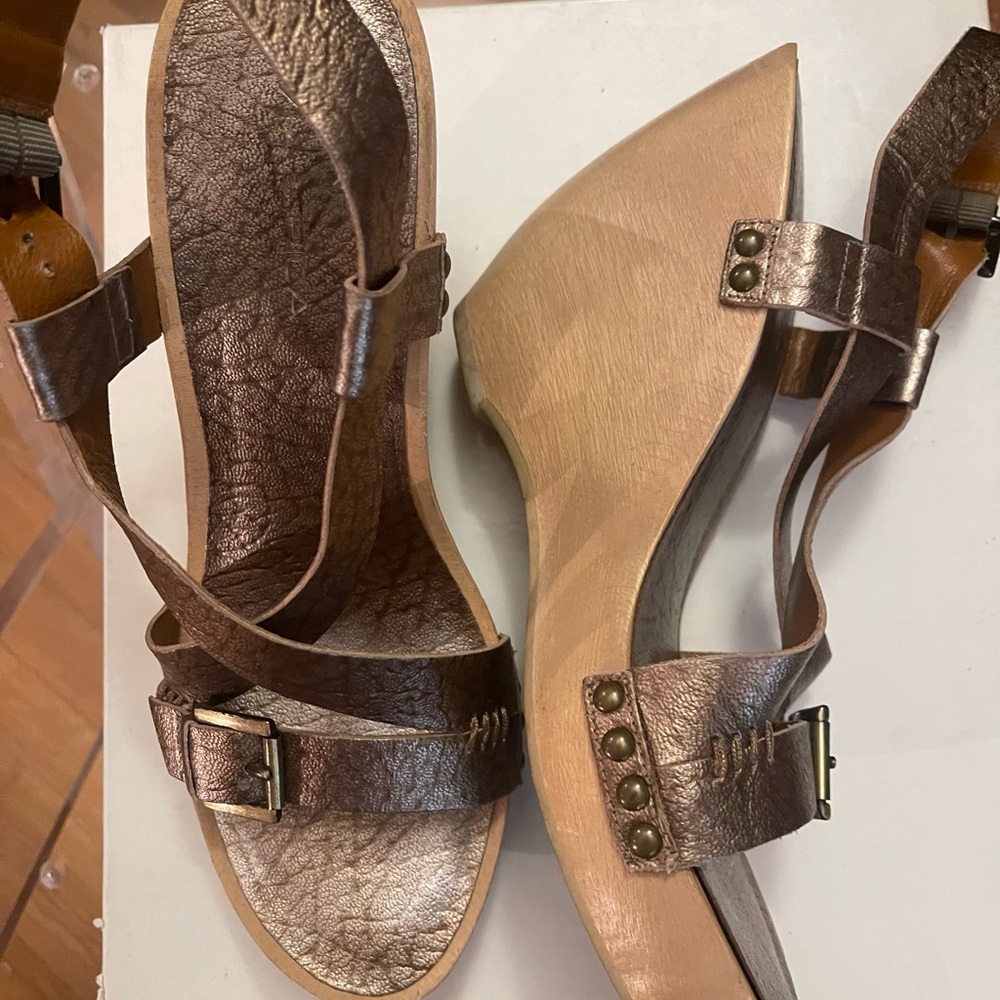 Via Spiga Bronze Strappy Sandals